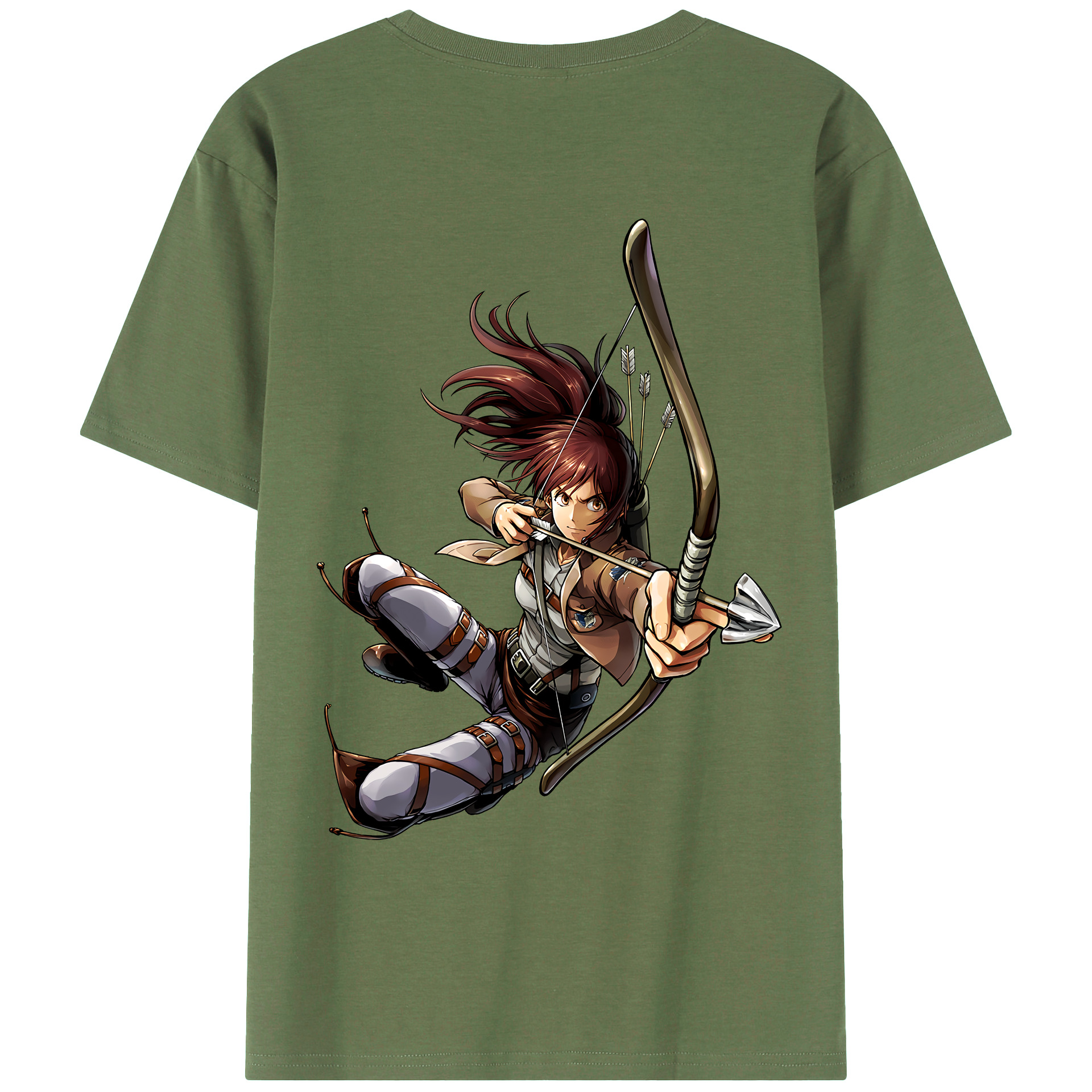 （画像用） 進撃の巨人 サシャ·ブラウス Attack on Titan Sasha Blaus 綿100％ メンズ半袖Tシャツ（バックプリント） 通気性